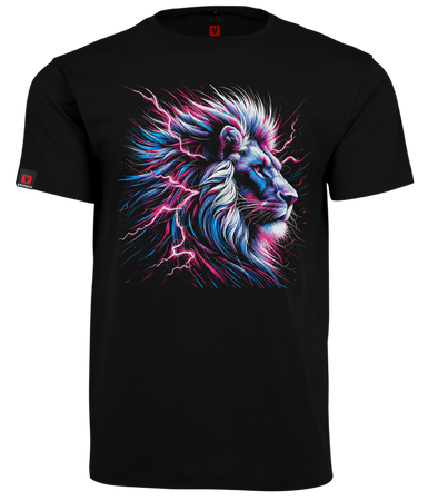 Koszulka męska VOYOVNIK "Neon Lion" - czarna, rozmiar S [OUTLET]