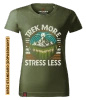Koszulka damska standard VOYOVNIK "Trek More, Stress Less (V2)" - khaki