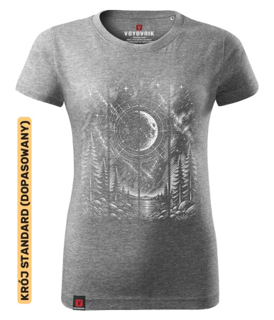 Koszulka damska standard VOYOVNIK "Lunar Echo (mono)" - szary melanż