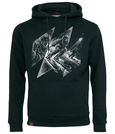 Bluza męska z kapturem VOYOVNIK "Edge Rush (mono)" - czarna