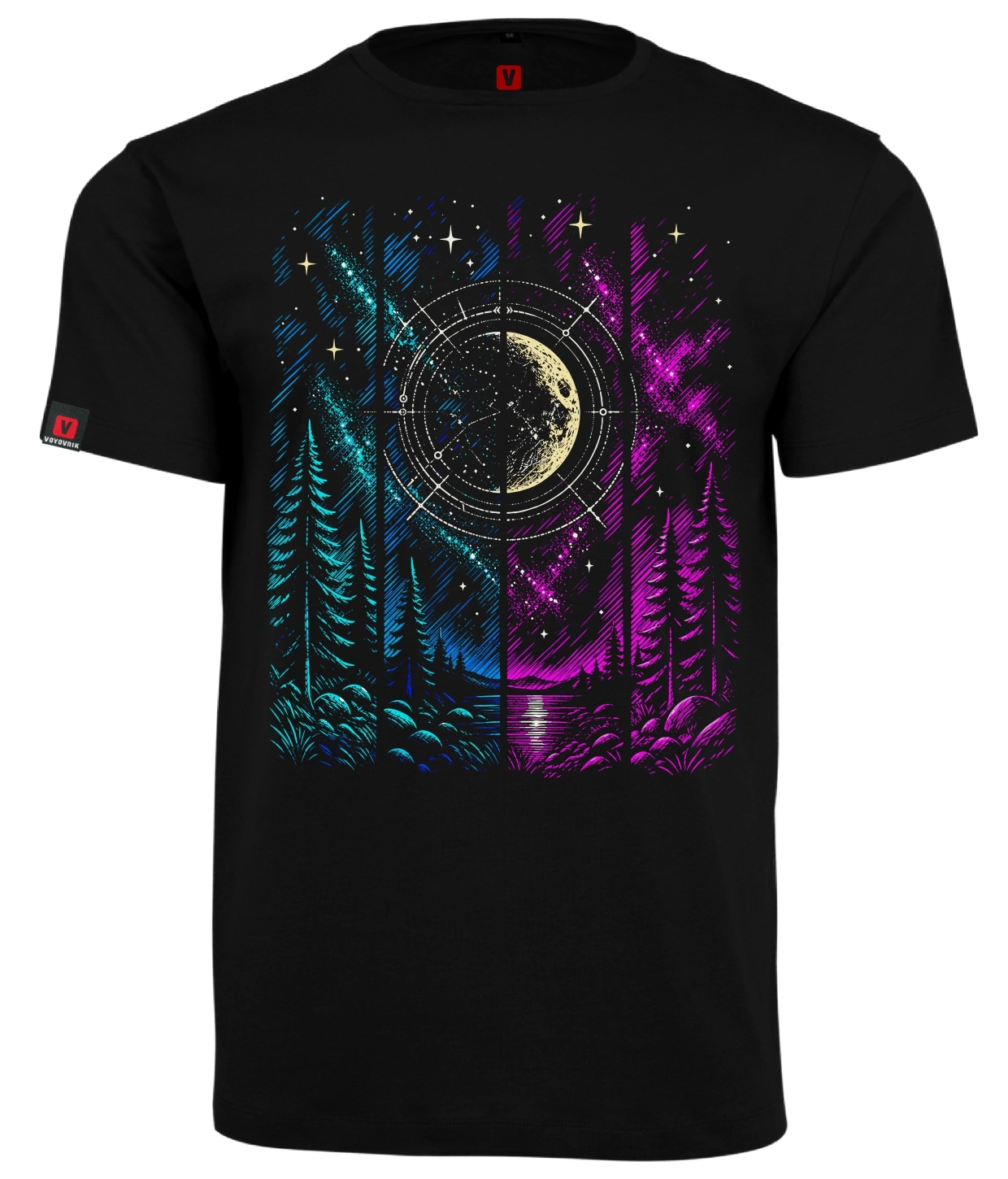 Koszulka męska VOYOVNIK Lunar Echo czarna