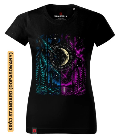 Koszulka damska standard VOYOVNIK "Lunar Echo" - czarna
