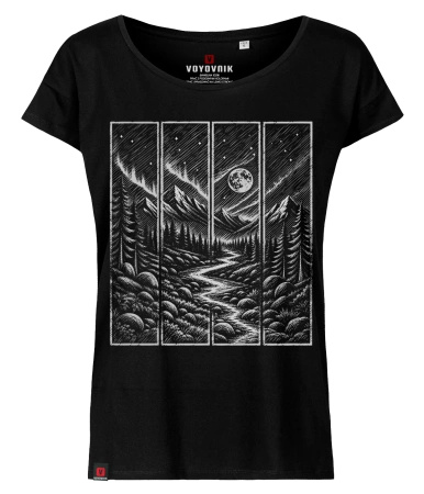 Koszulka damska oversize VOYOVNIK "Moonlit Passage (mono)" - czarna