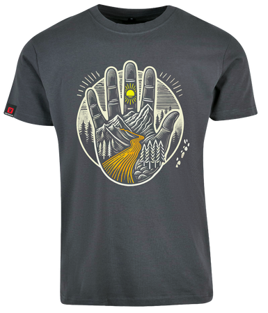 Koszulka męska VOYOVNIK "Hand of Trails" - szara S [OUTLET]
