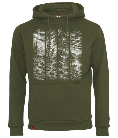 Bluza męska z kapturem VOYOVNIK "Storm Front (mono)" - olive