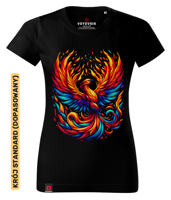 Koszulka damska standard VOYOVNIK "Rising Phoenix" - czarna