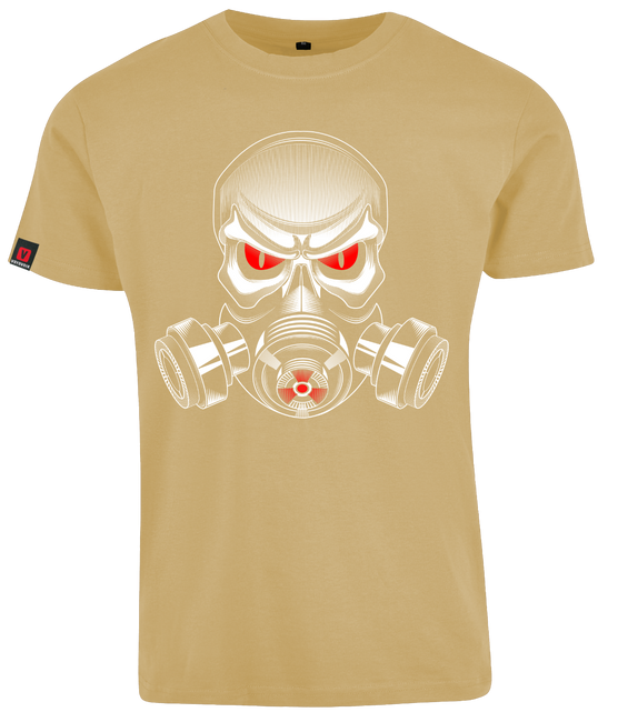 Koszulka męska VOYOVNIK "Skull Gas Mask" - jasny beż