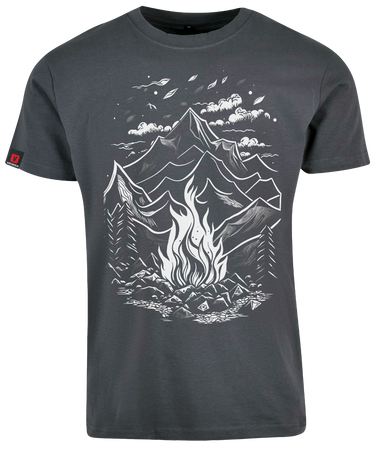 Koszulka męska VOYOVNIK "Magic Campfire White" - szara, rozmiar 2XL [OUTLET]