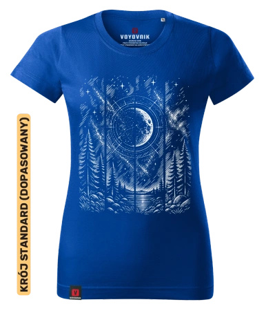 Koszulka damska standard VOYOVNIK "Lunar Echo (mono)" - niebieska