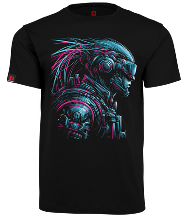 Koszulka męska VOYOVNIK "Neon Cyborg" - czarna, rozmiar 2XL [OUTLET]