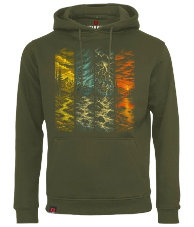 Bluza męska z kapturem VOYOVNIK "Storm Front" - olive