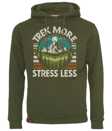 Bluza męska z kapturem VOYOVNIK "Trek More, Stress Less (V2)" - olive