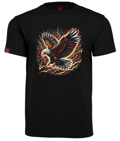 Koszulka z orłem: męska koszulka VOYOVNIK "Majestic Flight" - czarna, rozmiar S [OUTLET]