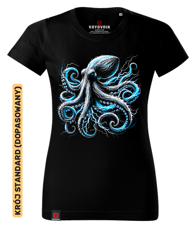 Koszulka damska standard VOYOVNIK "Ocean Predator" - czarna, rozmiar XS [OUTLET]