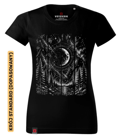 Koszulka damska standard VOYOVNIK "Lunar Echo (mono)" - czarna
