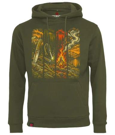 Bluza męska z kapturem VOYOVNIK "Camp Ritual" - olive