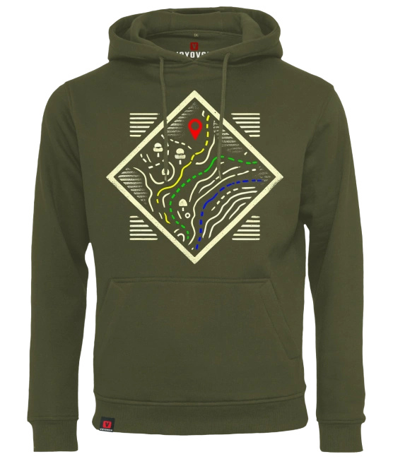 Bluza męska z kapturem VOYOVNIK "Route Seeker" - olive